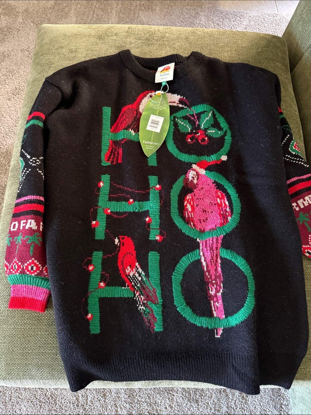 NWT FARM RIO Black Hohoho Knit Sweater, size XS - Picture 5 of 8